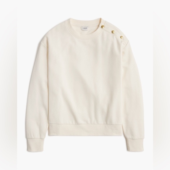 J crew ivory Button-shoulder pullover - Picture 1 of 4